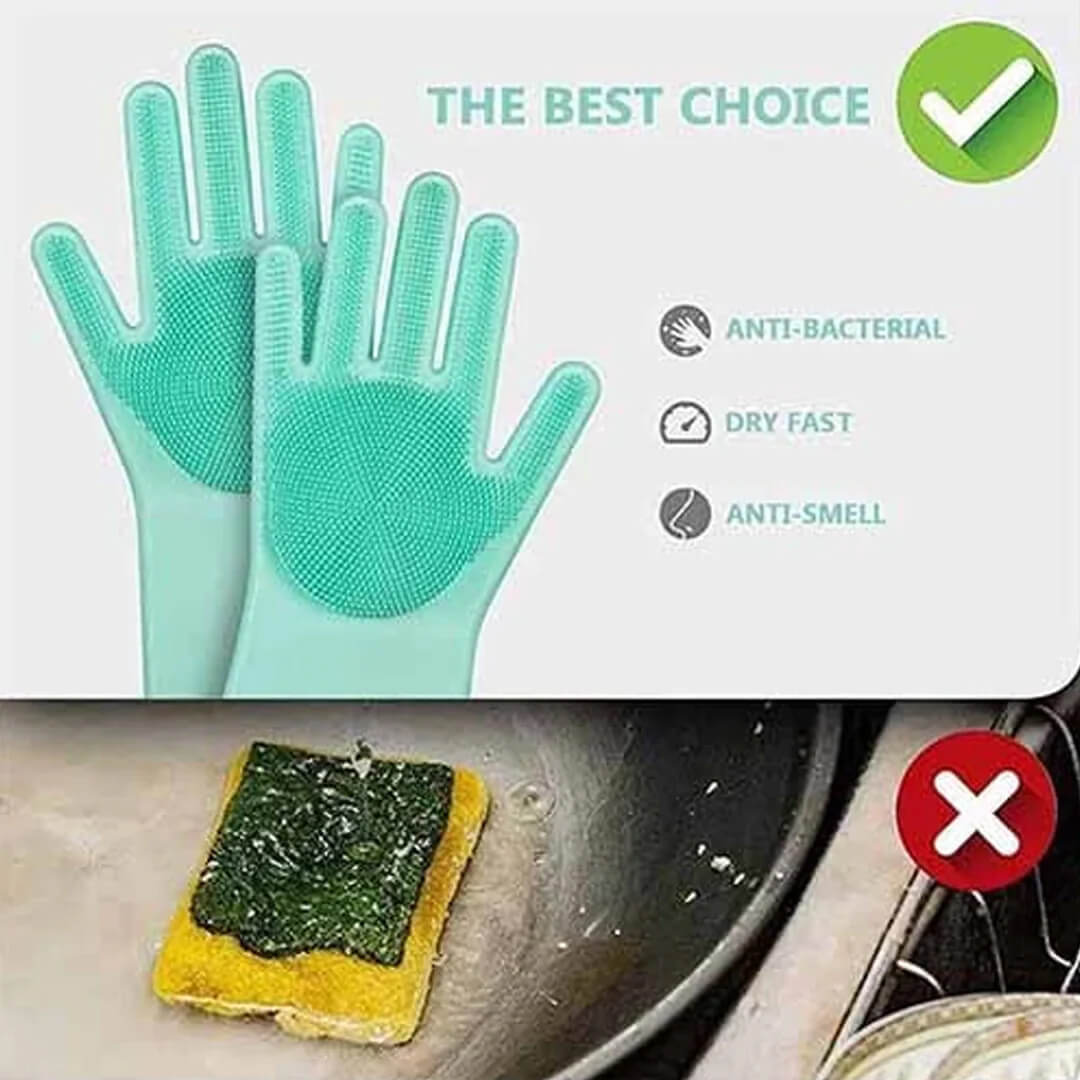 Magic Washing Gloves - Pair Of Silicone Washing Gloves