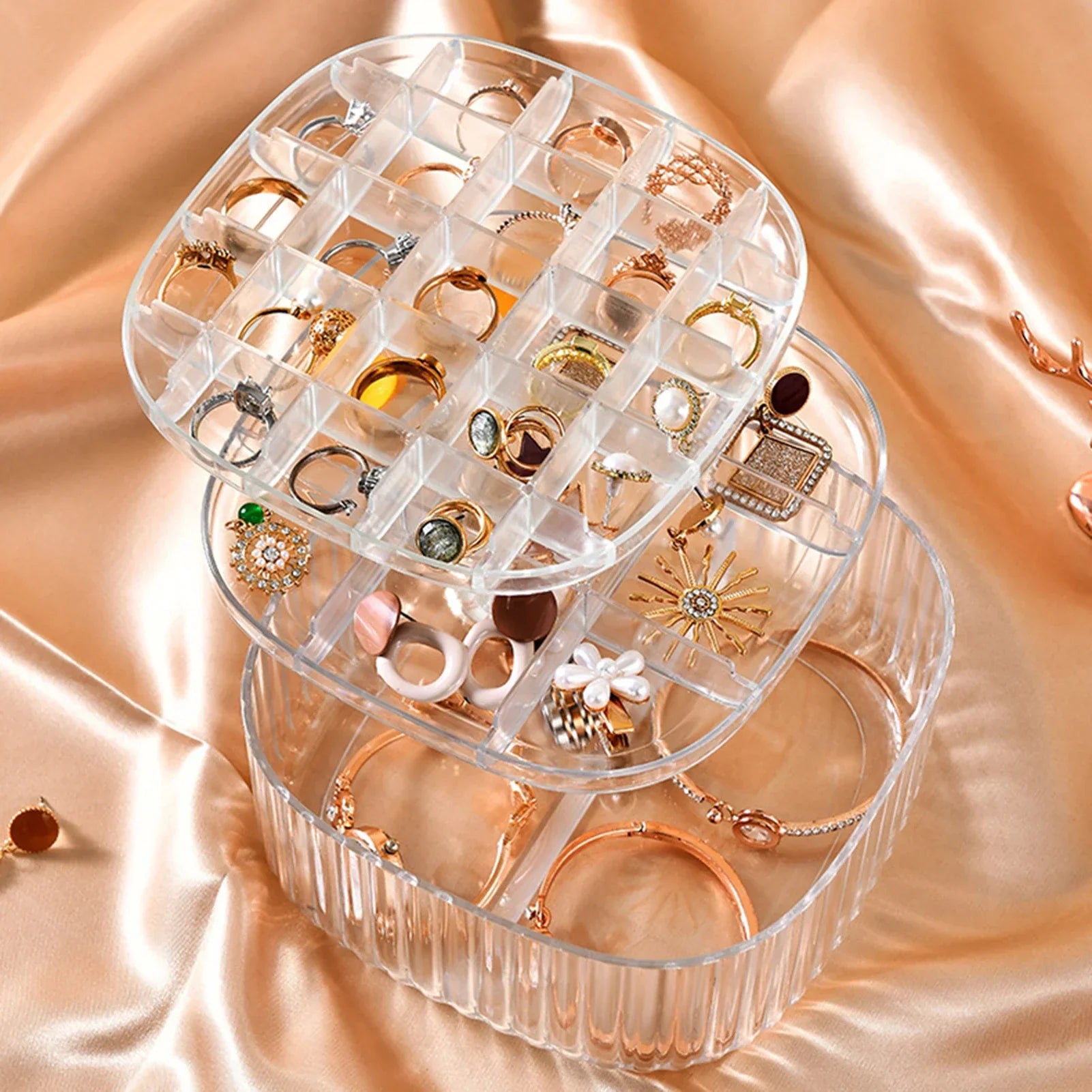 3-Layer Transparent Ring Organizer