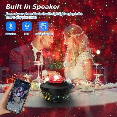 Portable Galaxy Light Projector with Bluetooth Music Speaker