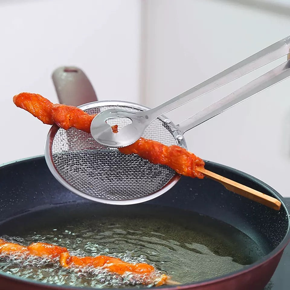 2 in 1 Frying Kitchen Tong with Strainer by Fataafat